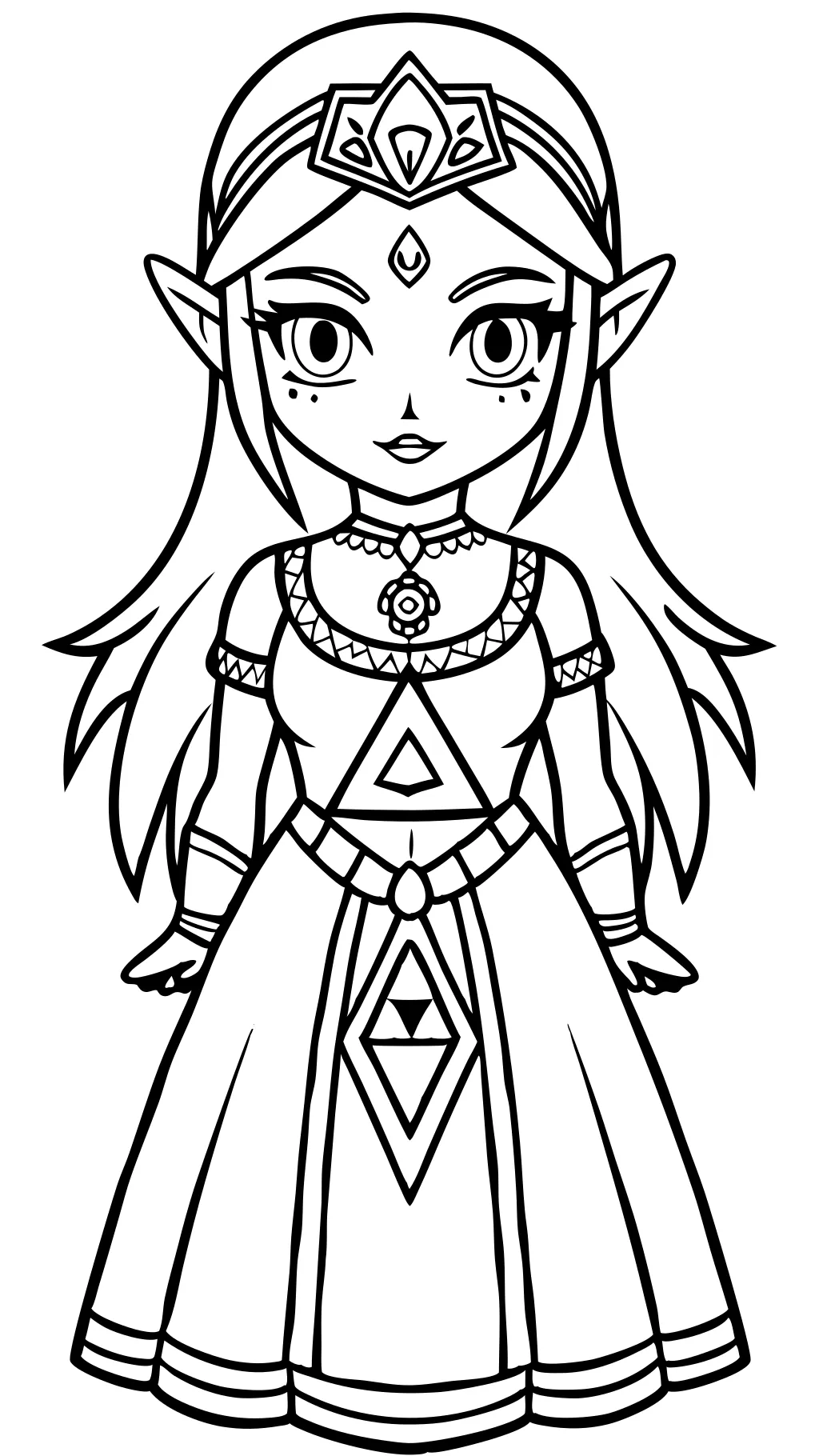 Página para colorear de la princesa Zelda